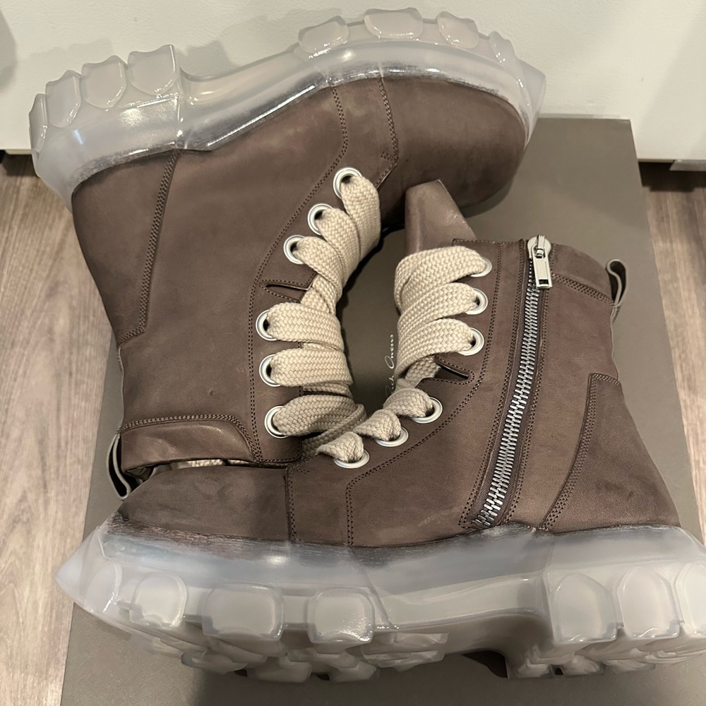 Rick Owens Jumbo Lace Bozo Tractor Boots Dust Size 45